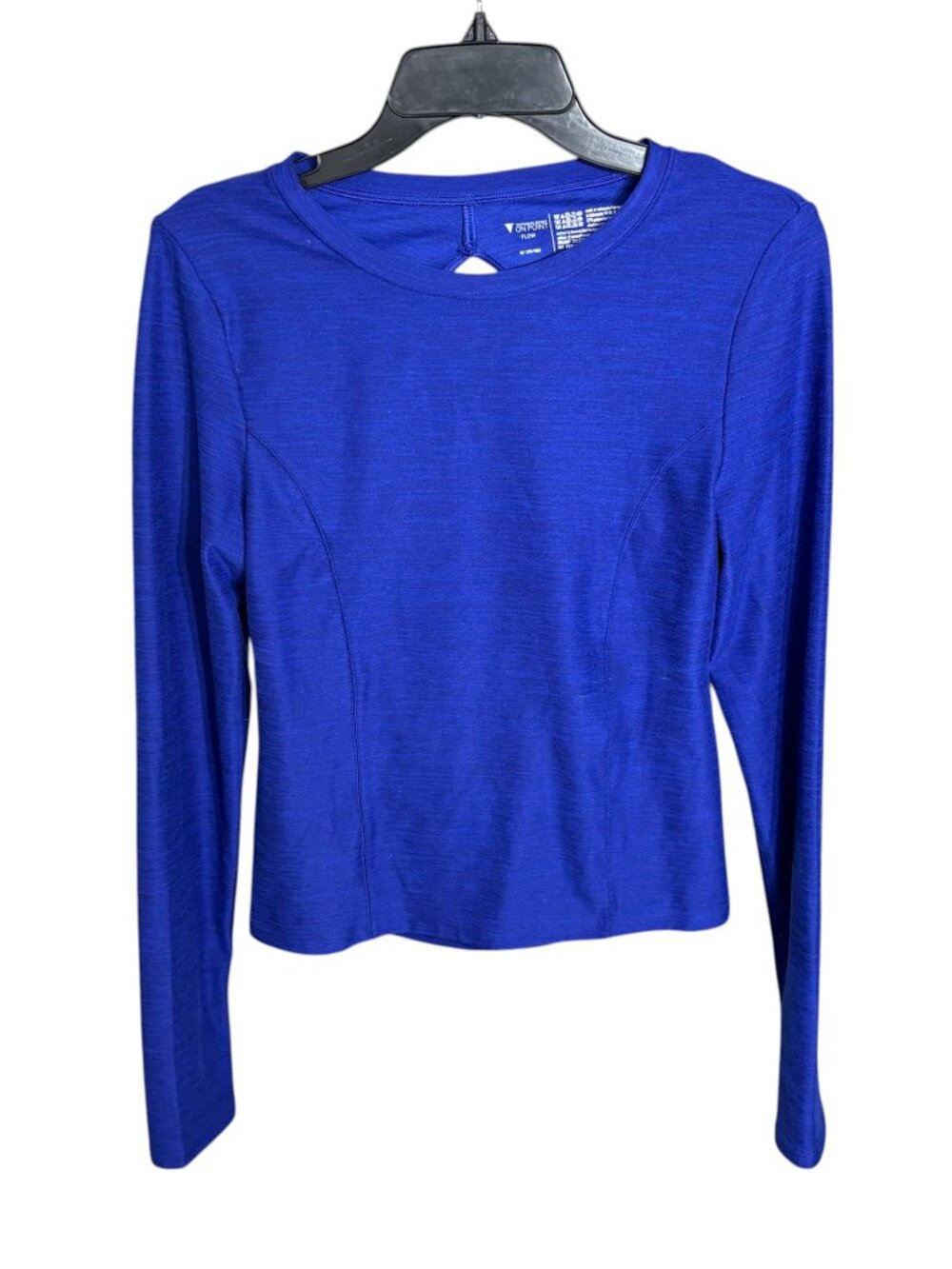 Victoria's Secret Long Sleeve Workout Top Cutout Back Blue Size Medium